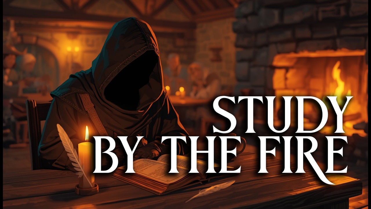 Study by the Fire 🔥 Cozy Medieval Tavern Ambience for Focus & Relaxation