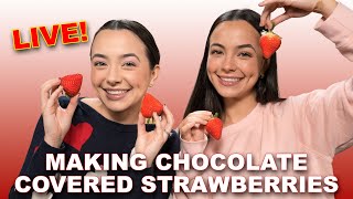 Making Chocolate Covered Strawberries  Merrell Twins Live