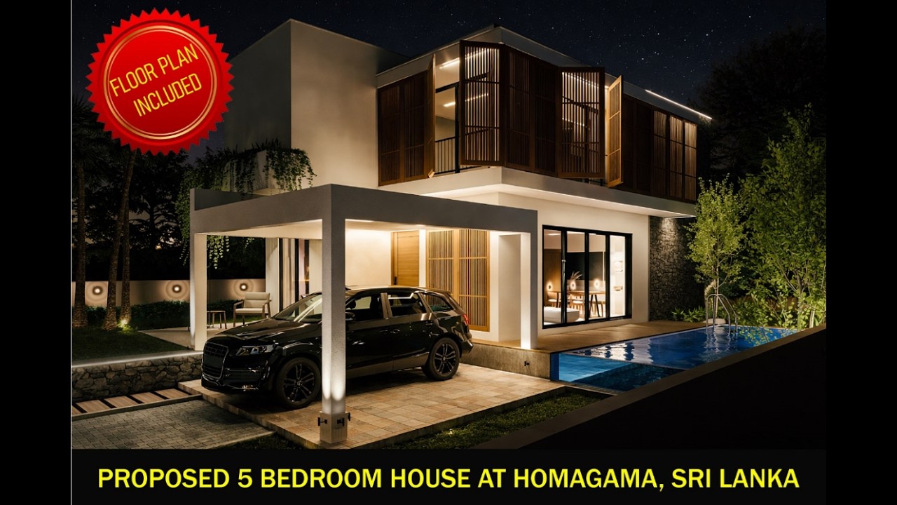 Proposed Modern House Design in Homagama, Colombo | Luxury Tropical Living