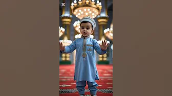 🕌 SubhanAllah! Cute Baby Recites First Kalma in Masjid Beautiful Adhan Echoes! 🎶✨ | Islamic Kids