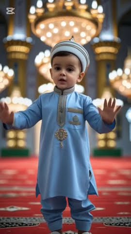 🕌 SubhanAllah! Cute Baby Recites First Kalma in Masjid Beautiful Adhan Echoes! 🎶✨ | Islamic Kids