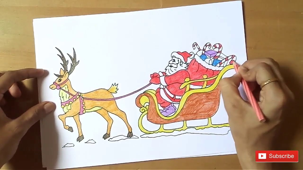 Drawing Santa Claus is coming to town | Merry Christmas drawing ...