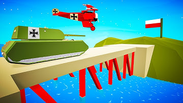 Building a HUGE TANK Proof Bridge to Invade Poland in Poly Bridge! Bridge Building Simulator