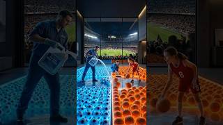 This Double Floor Is INSANE 😱 Basketball vs Football Epoxy Floor 🏀⚽ #qualityflooring