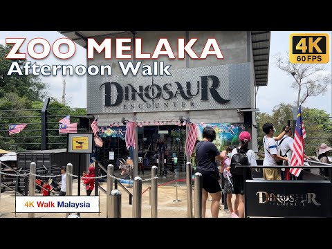 Malaysia 🇲🇾 Zoo Melaka | Dinosaur Encounter 🌳🦕🦖🐘 - 30 August 2023 - 4K 60fps HDR Walking Tour