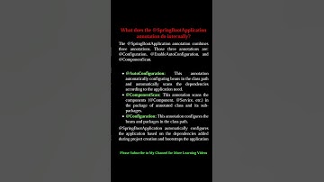 What does the @SpringBootApplication annotation do internally?#youtubeshorts #shorts #viralvideo