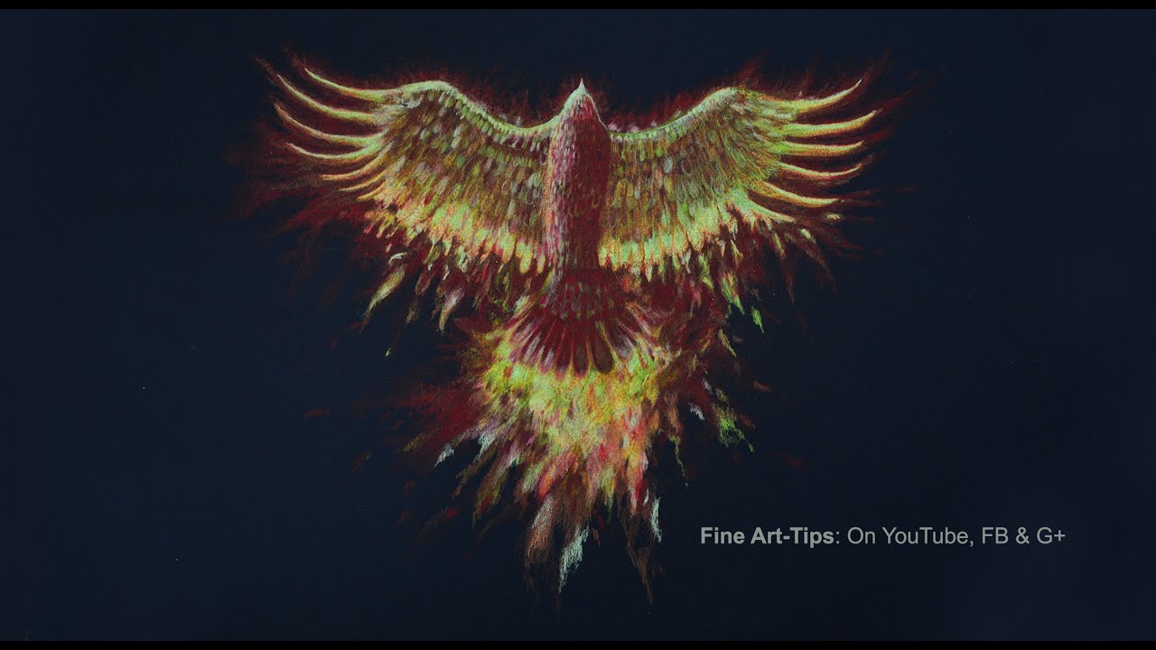 ⁣How to Draw a Phoenix Bird With Color Pencils