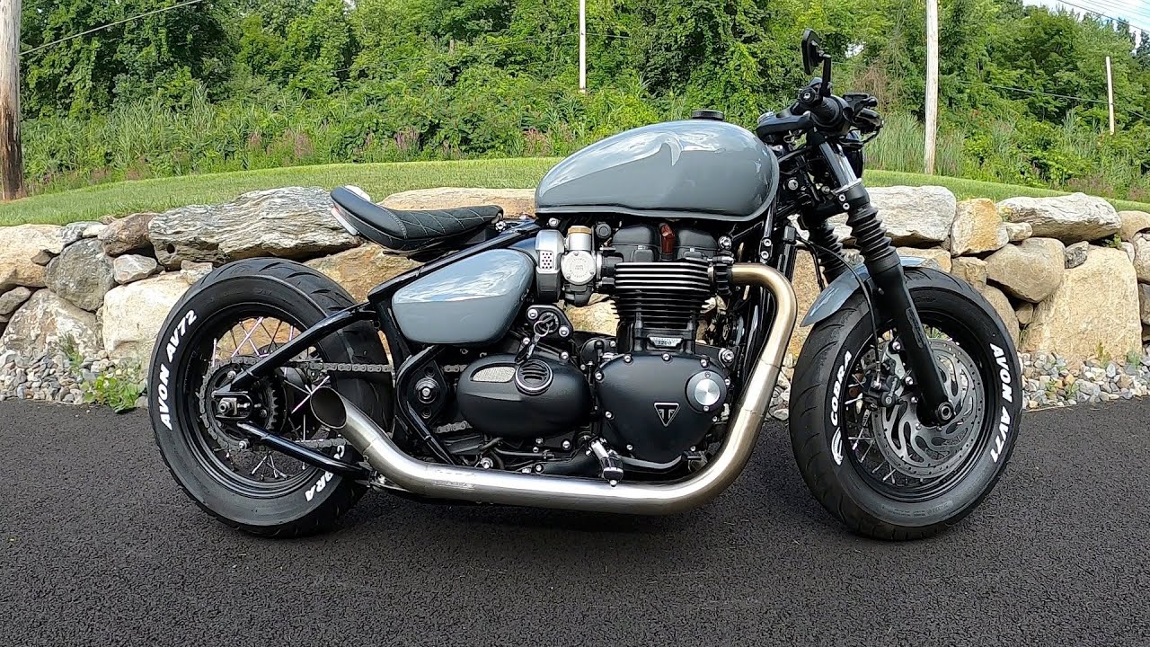 Custom Triumph Bobber Build Complete! - YouTube