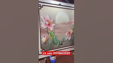Thi công tranh dán tường 3D hoa sen giả ngọc rất đẹp