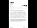 2025 AQA GCSE Spanish Paper 2 8698 Sfsh FoundATIon And Higher Tier Paper 2 Speaking