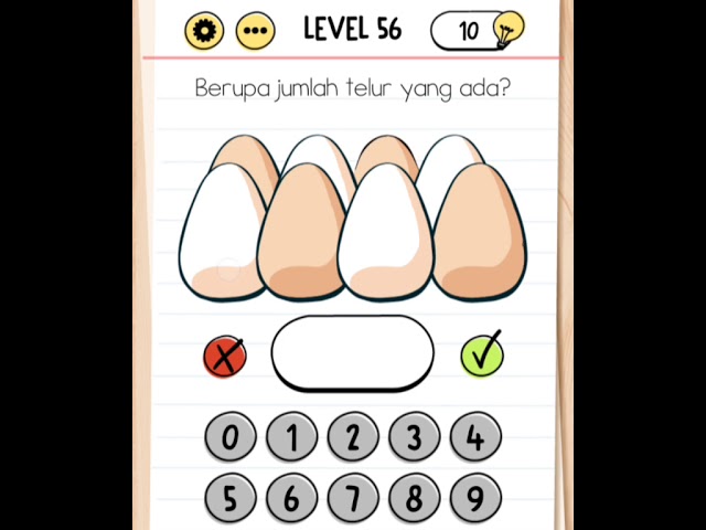 Brain Test Level 56 Berapa Jumlah Telur Yang Ada Youtube
