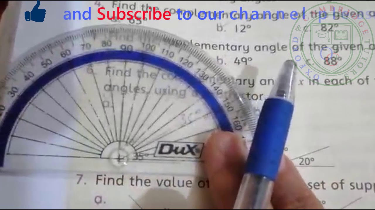 Complimentary & Supplementary angles| Protractor| Countdown Book 5 ...