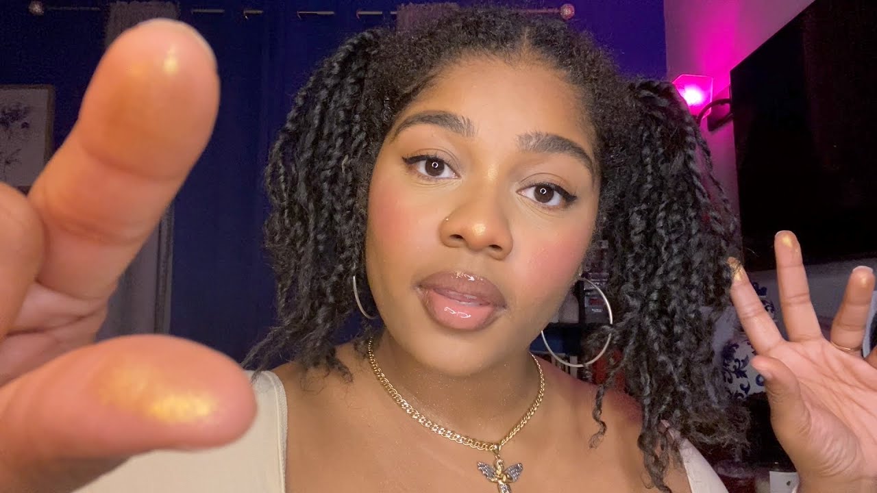 ASMR- Positive Affirmations + Gentle Face Touching 😴💗 (PLUCKING NEGATIVE ENERGY, MOUTH SOUNDS)🤏🏽