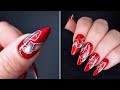 Red Crystal Stiletto Nails✨ Bold, Glossy &amp; Ultra-Satisfying Design | Beautiful Easy Nail Art Designs
