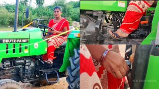 Village Girl Driving First Time Deutz Fahr Tractor | VILLAGE GIRL driving tractor | Girl Driving