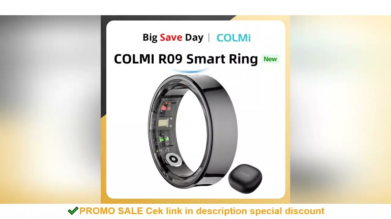 2024 COLMI R09 Smart Ring Men Women with Charging Case, Body Temperature Health and Sleep Monitor Fo