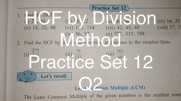 SSC | Class 7 | Chapter 3 | Practice Set 12 | HCF by Division Method | Question No.2
