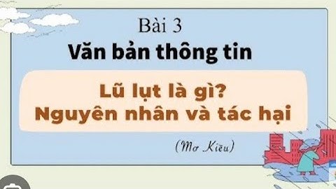 Lũ lụt là gì, Nguyên nhân và tác hại? Ngữ văn 8 Cánh Diều