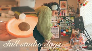 STUDIO VLOG 047 / SMALL SHOP UPDATE, GOUACHE PAINTING, STARTING MY HOBONICHI ~