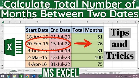 How to Calculate Total Months Between Two Dates in MS Excel | Calculate the Number of Months