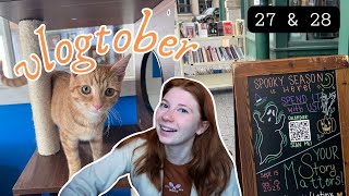 i went to a cat cafe | vlogtober day 27 &amp; 28, indianapolis indiana vlog, 200 shows