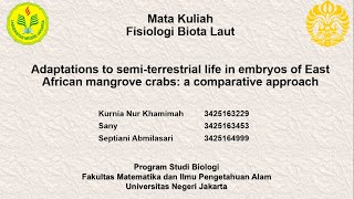 Fisiologi Biota Laut: Ada Apa dengan Embrio Kepiting di Hutan Mangrove?