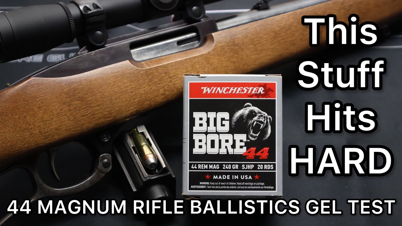 BEAR LOAD?! 44 Magnum 240gr Winchester Big Bore Ballistics Gel Ammo ...