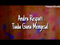 Andra Respati - Tiada Guna Menyesal ( Lirik )