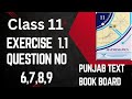 "Class 11 Math Exercise 1.1 Questions 6, 7, 8, 9 Solution | Punjab Textbook Board | New Syllabus"