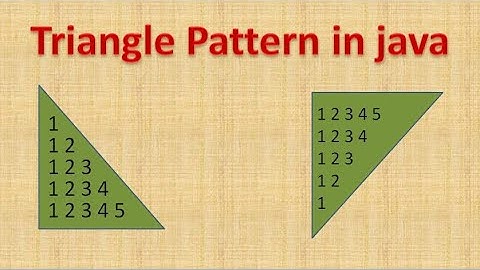 Pattern in java | Triangle  pattern | Pattern by using nested loop | java pattern