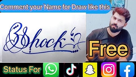 Shock Name Signature Calligraphy Status | How to Cursive write with cut Marker #shock @Shock