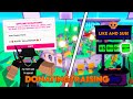 Pls donate live donating and raising live  roblox 