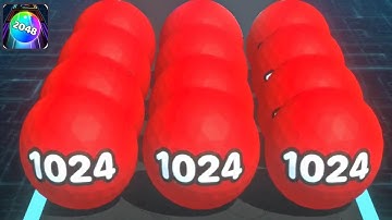 Crazy Ball Run 2048 - Night Mode Ball Merge ! All Levels Gameplay (73-82) android, ios