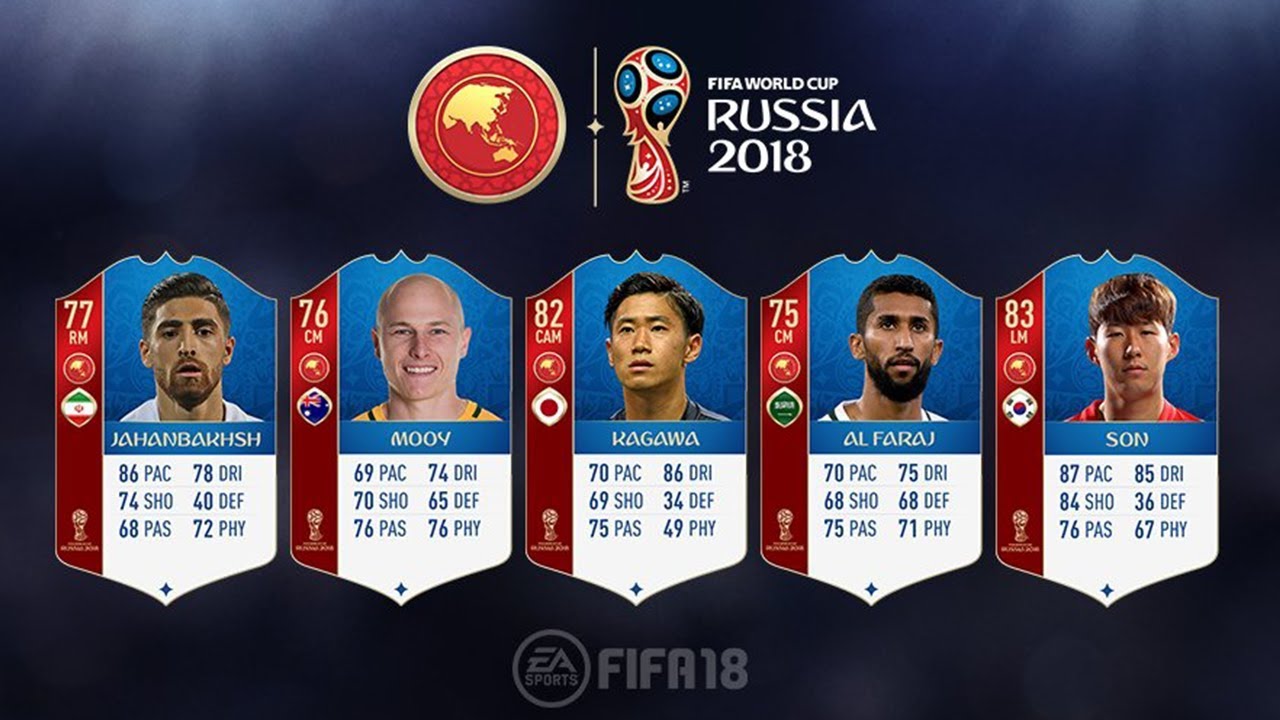 Revelação das Notas dos 30 Melhores da AFC para World Cup no FIFA 18