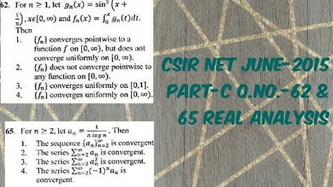Csir Net June-2015|Q.No.-62&65|Part-C|Real Analysis