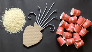 Unique Wall Hanging Craft | Best Out of Waste Paper Cups and Cardboard | Home Decoration Ideas