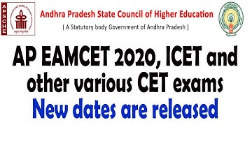 Revised dates for various APCETs 2020 announced | APCETS - 2020 Test New Schedule |
