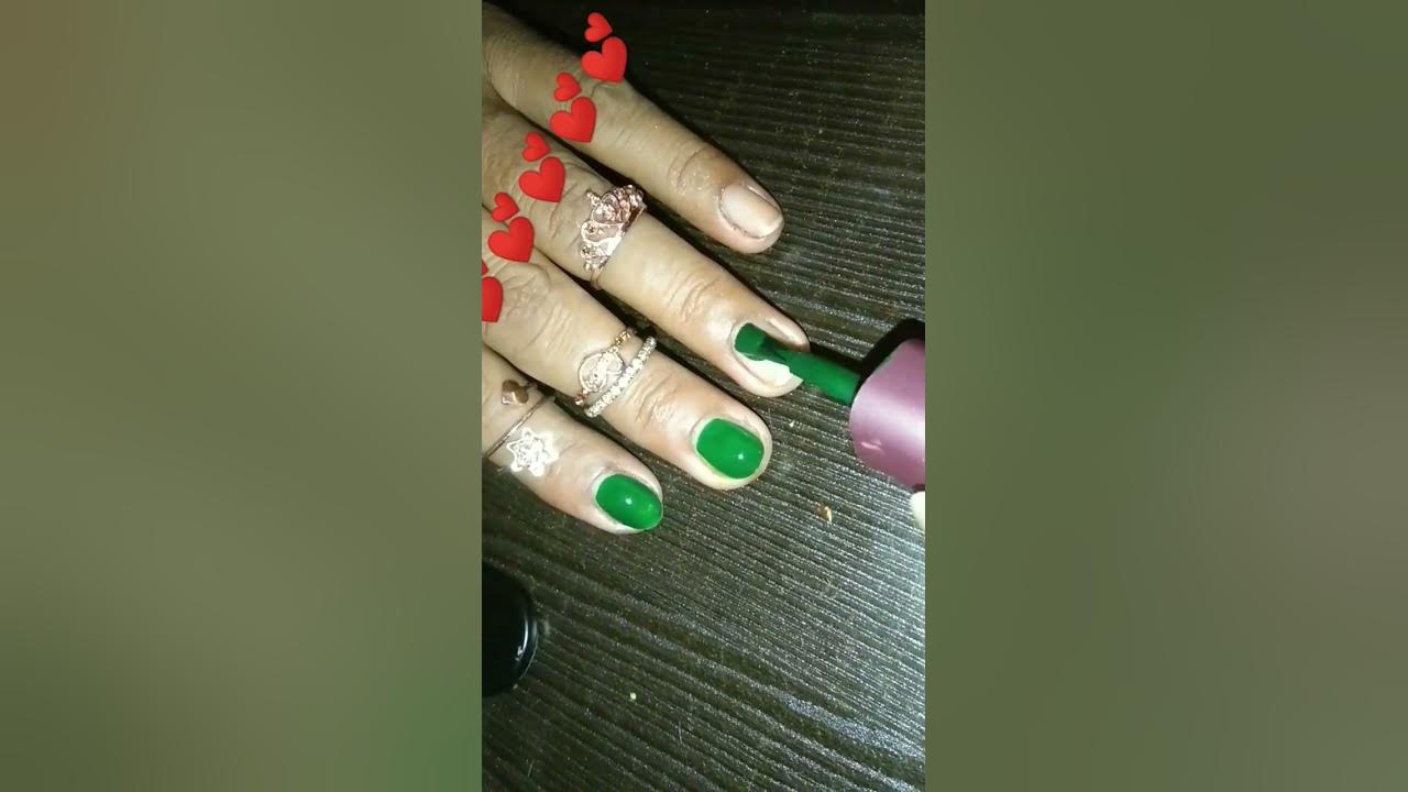 dark-green-nail-color-for-short-nails-subscribe-trending-nailart