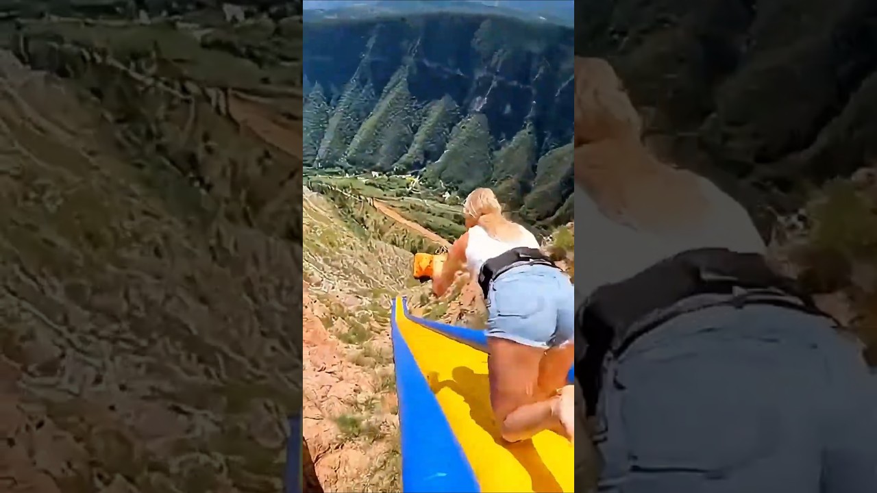 Lying Down Descent: High Speed Front Slide To Airbag!