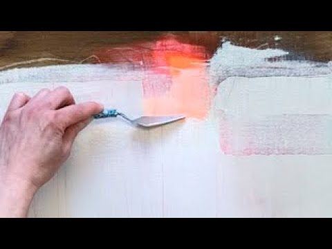 Rakeltechnik | abstrakte Malerei mit Acrylfarbe | Marmormehlpaste anrühren | abstraktes Meerbild