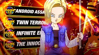 500K DEFENSE!!!!!!!!!!!!!! LEVEL 10 LINKS 100% RAINBOW STAR TEQ EZA ANDROID 18! (DBZ: Dokkan Battle)