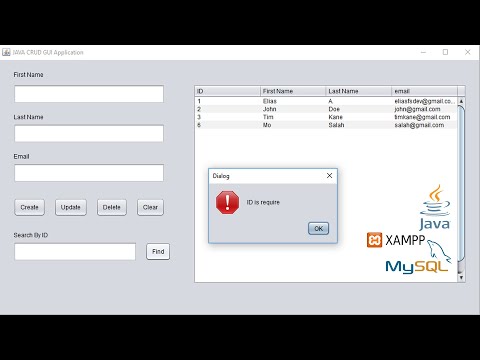 Java GUI crud with MYSQL Database XAMPP #1 - Create Read Update Delete  - INSERT