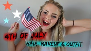 4TH OF JULY COMPLETED LOOK// hair, makeup & outfit Resimi