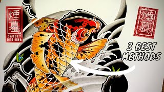 3 amazing ways to draw Japanese Koi fish scales (Easy to follow)