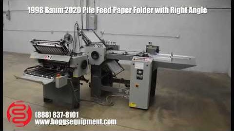 1998 Baum 2020 Pile Feed Paper Folder with Right Angle