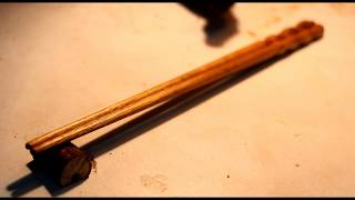 香港製造手工雕刻水波紋楠木筷子