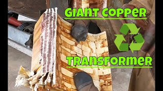 Scrapping Massive 500lbs Copper Transformer