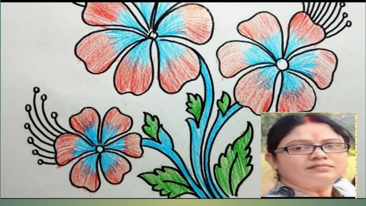How To Draw Flower Drawing in Ms Paint Tutorial