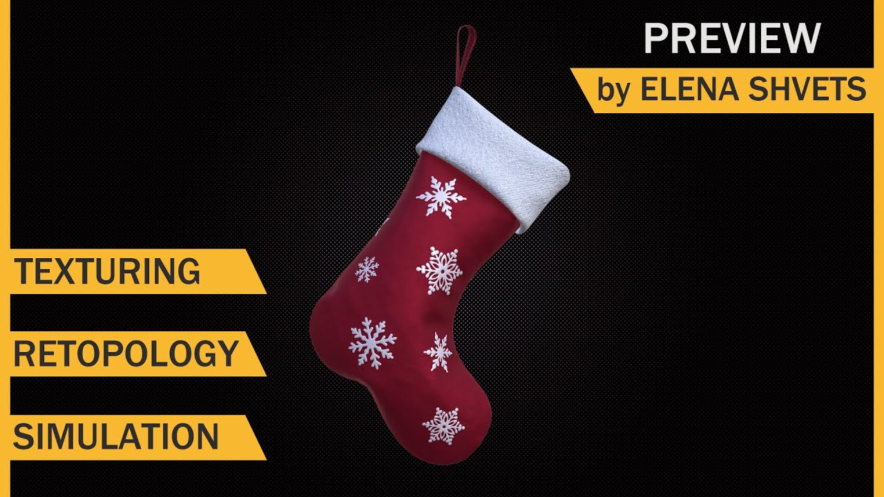 3D модель Носок Новогодний (3D model New Year's Sock Project). Marvelous Designer. YouTube