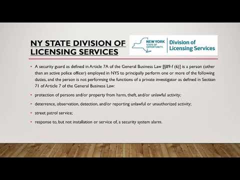 NY State Security Guard Training and Licensing